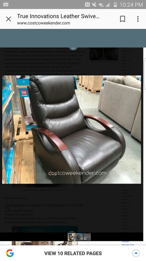 True Innovations Leather Glider Recliner For In Bakersfield Ca True Innovations Leather Glider Recliner