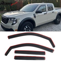 Fits 2022-2026 Ford Maverick In-Channel Window Visors Vent Rain Guards Deflectors