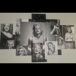 Marilyn Monroe 5 Piece Black & White Canvas Decor