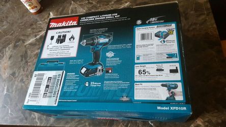 Makita XFD10R 18V Compact Lithium-Ion Cordless 1/2" Driver-Drill Kit