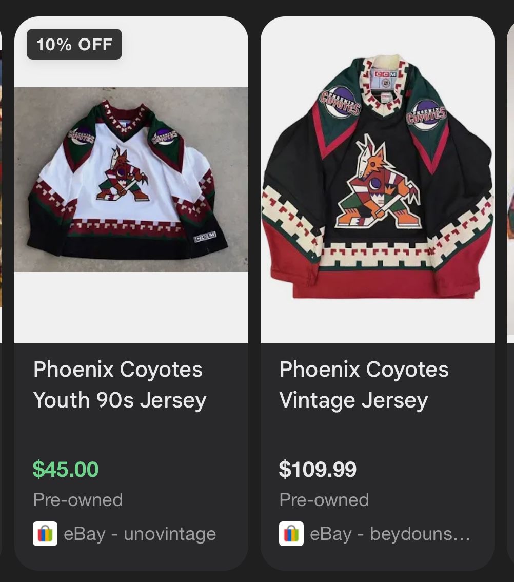 Vintage Youth Phoenix Coyotes Jersey