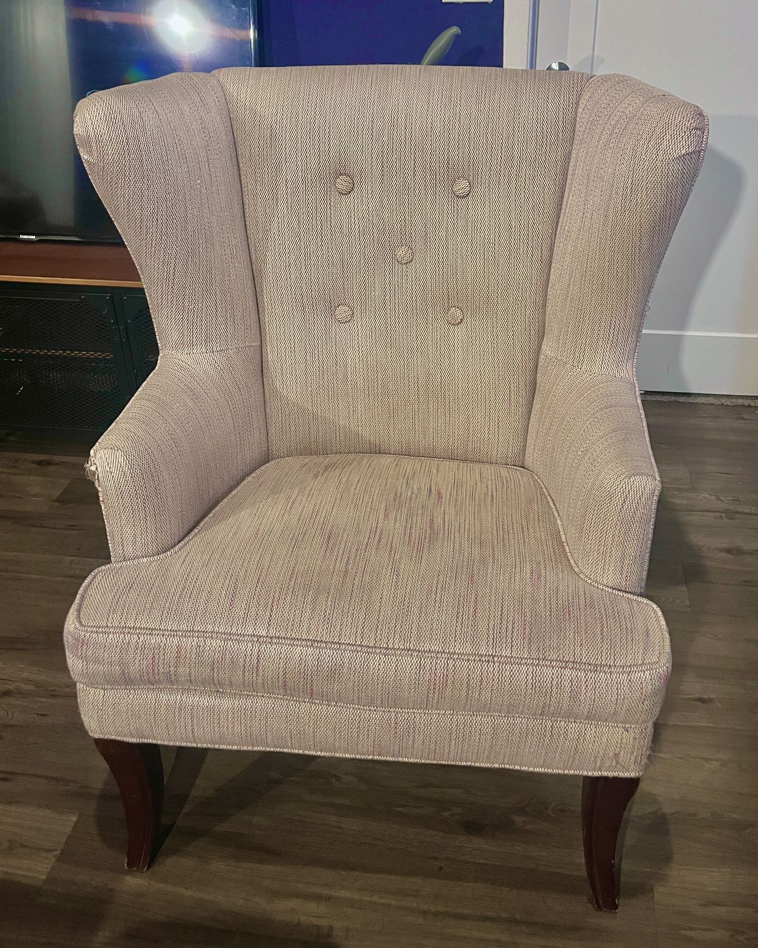 White Wingback Accent Chair