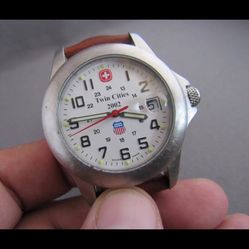 🐶🐶Beautiful WENGER Swiss Army Officer Men Watch Date TwinCities SWISS🐶🐶