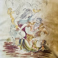 Miniature painting on leather