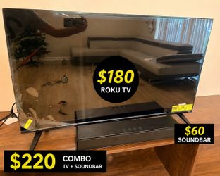 Roku Smart TV + Bluetooth Speaker Bundle – Great Condition