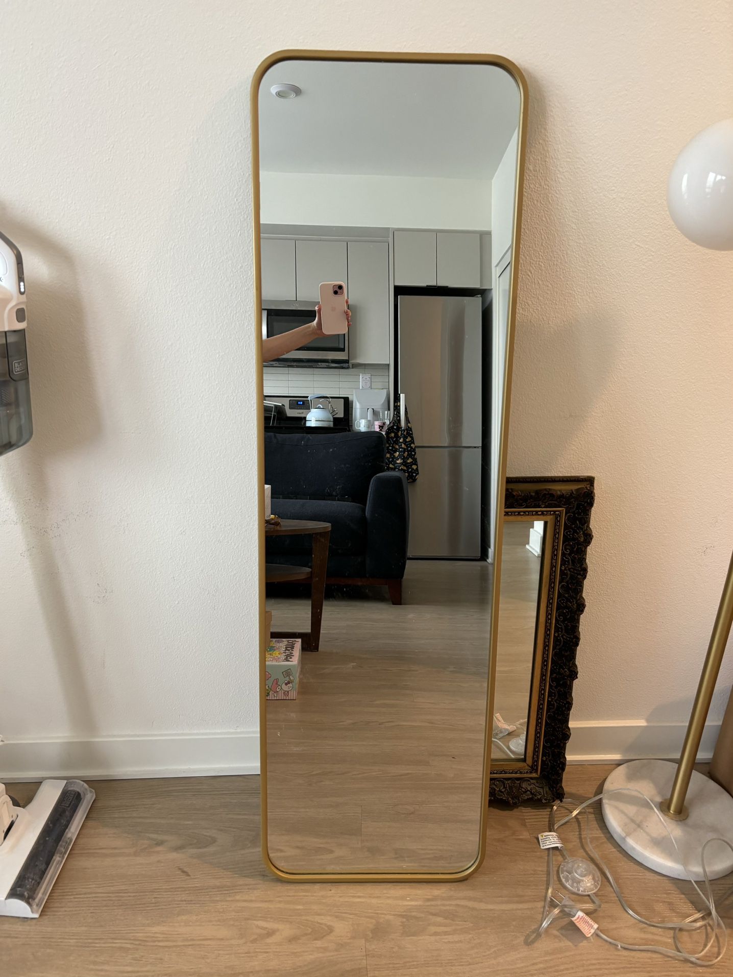 Gold full-length mirror