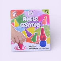 TBC 16 Color Washable Finger Grip Crayon Block Sticks