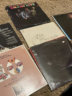 10 Original Vintage Vinyl Records Hendrix Emmy Lou Harris Santana