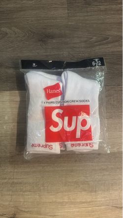 Supreme x Hanes Crew Socks 4-Pack White