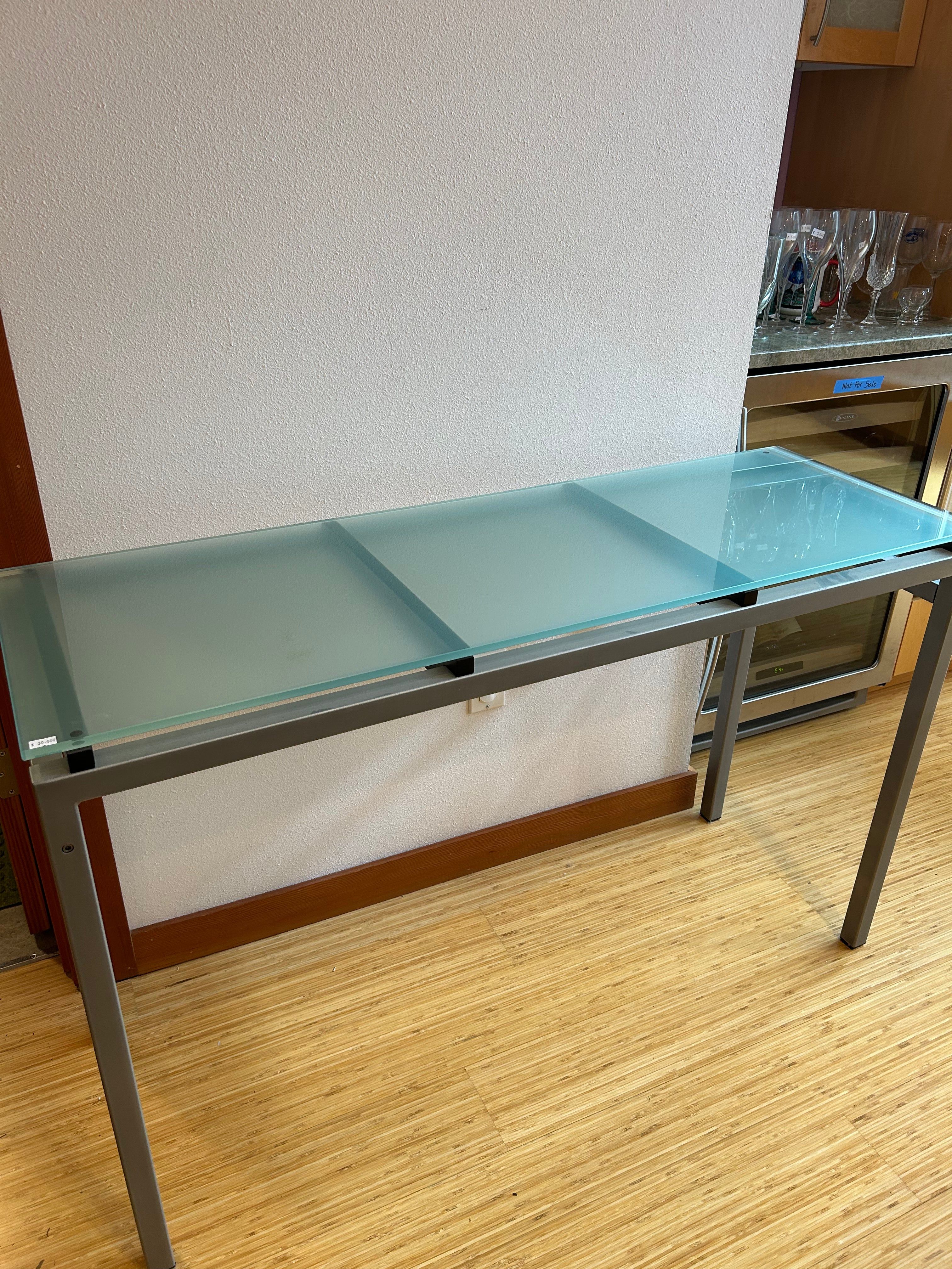 SOLD - Metal and Glass Entry/Sofa Table
