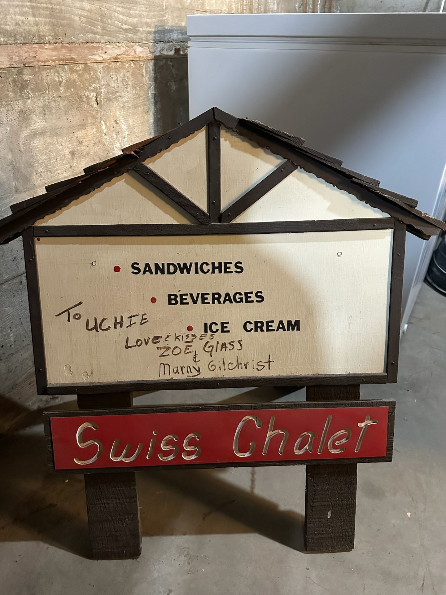 Vintage Swiss Chalet A-Frame Sign