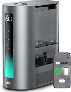 DREO 6L Smart Humidifiers for Bedroom, Warm & Cool Mist for Large Room 60-Hour Quiet Runtime, 500ML/H Output, Smart Humidity Sensor, Indicator Light, 