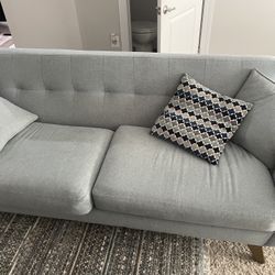 Couch with Accent Pillows, 76 inch Length