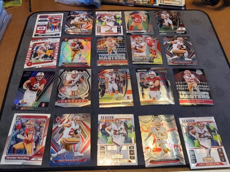 Lot Of 20 Random Christian McCaffrey San Francisco 49ers Football Cards ALL FOR $20
