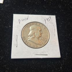 1959-D Franklin Half Silver Dollar 90%