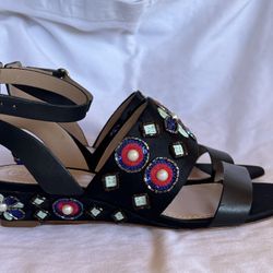 Tory Burch “ESTELLA” Crystal Wedge Sandal NWOB SZ 6.5