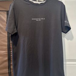 Kenneth Cole Men's Medium Logo Crew Neck Black Cotton Short Sleeve T-Shirt