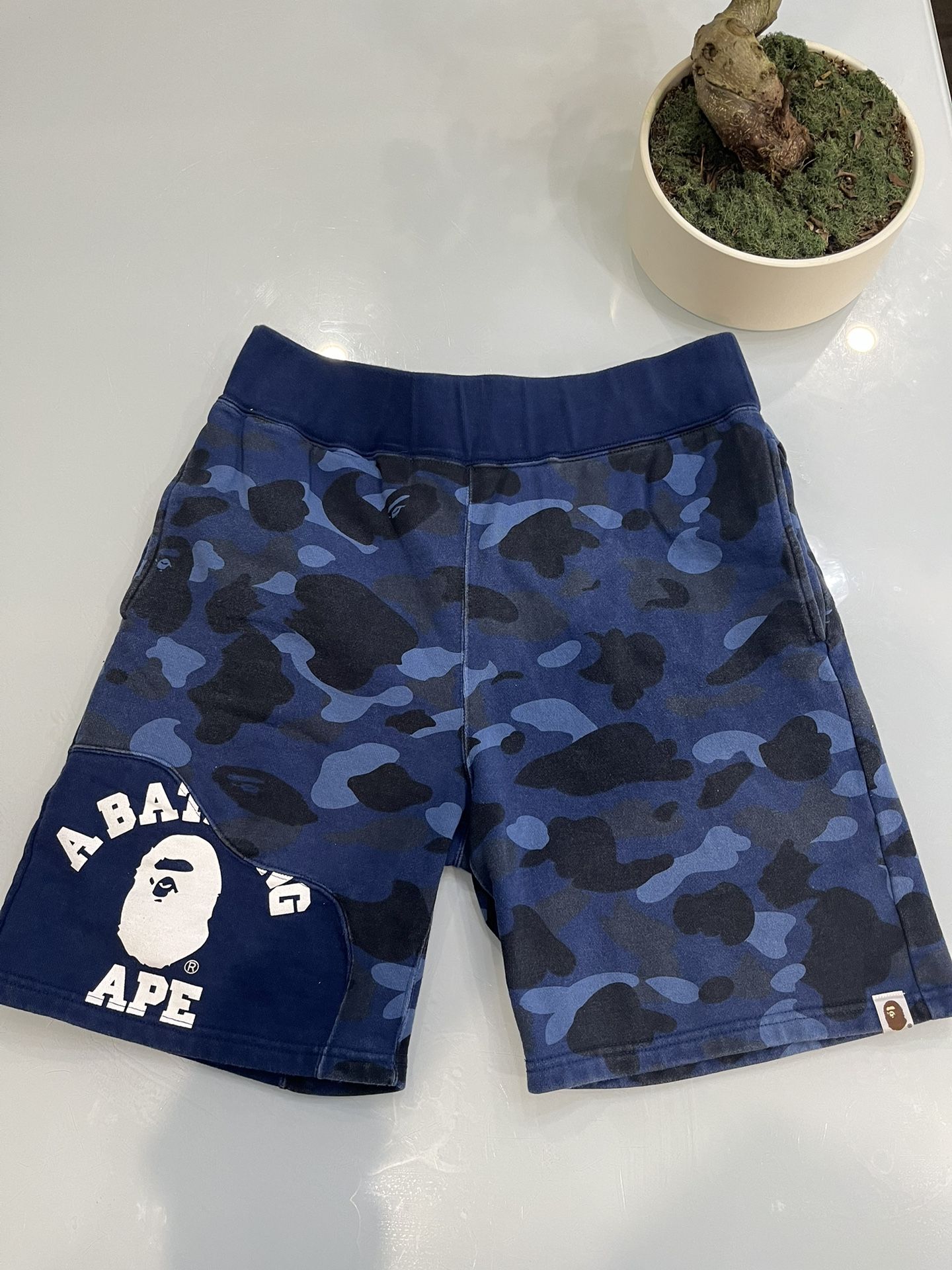 Blue bape shorts size medium