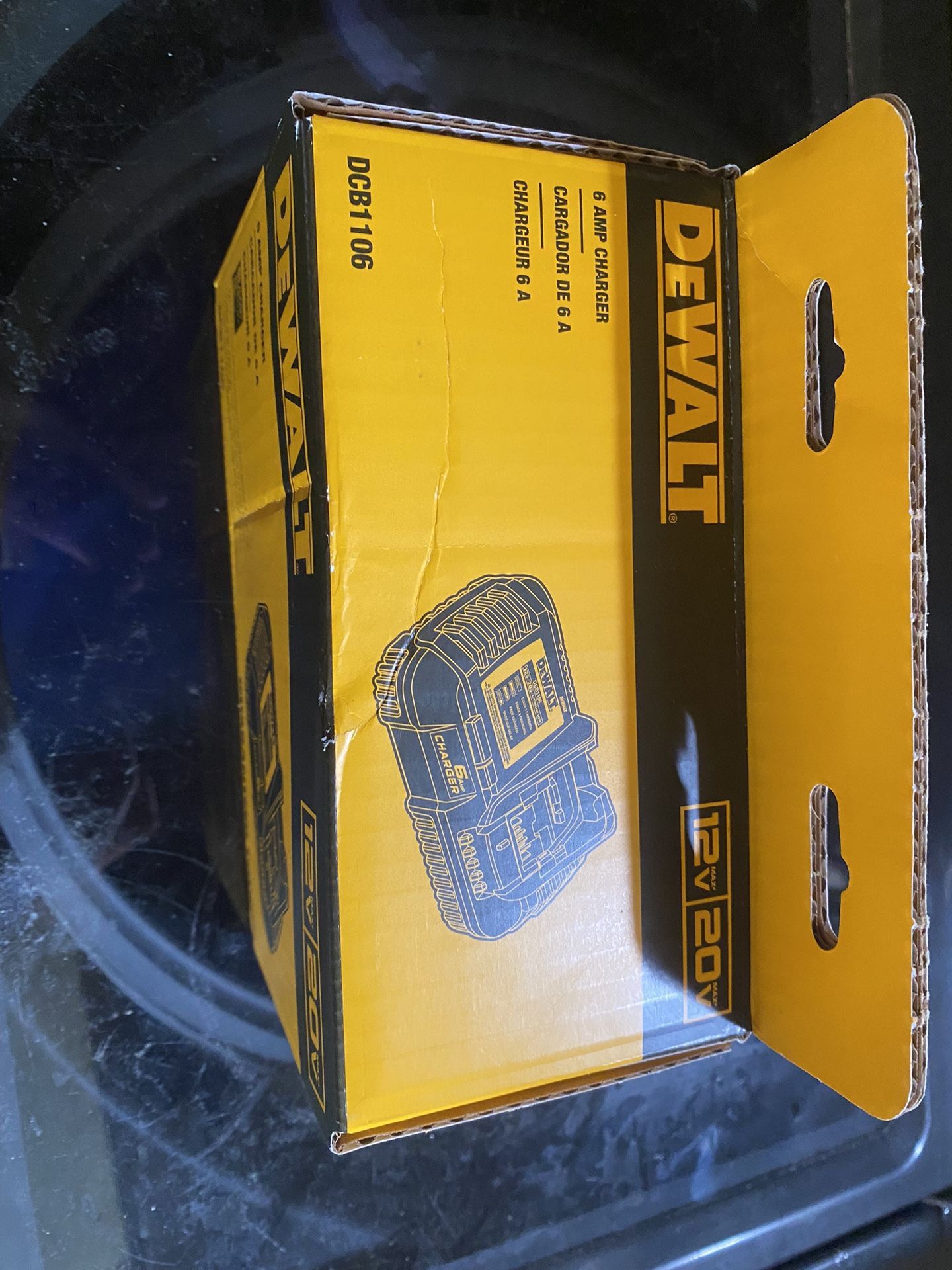 DEWALT DCB1106 6 Amp Charger designed for charging DEWALT 12V MAX*, 20V MAX*, and FLEXVOLT® batteries. 