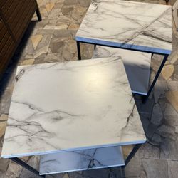 Faux Marble End Table 