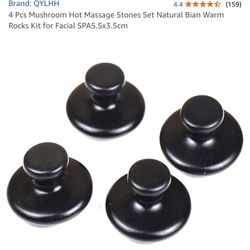 QYLHH 4 Pcs Mushroom Hot Massage Stone 