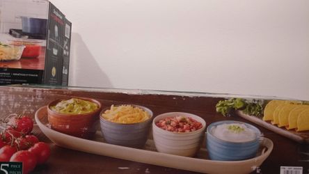 5 piece stoneware serving set $35