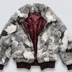 VINTAGE PATCHWORK RABBIT FUR JACKET