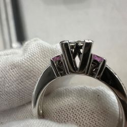 engagement Ring 14 Karat White Gold Three-Quarter Carat Diamond
