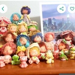 Vintage Lot Strawberry Short Cake Dolls With Pets