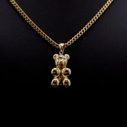 14KT SOLID GOLD PENDANT TEDDY BEAR