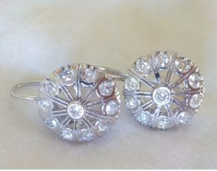 Vintage 14K Gold with diamonds earrings