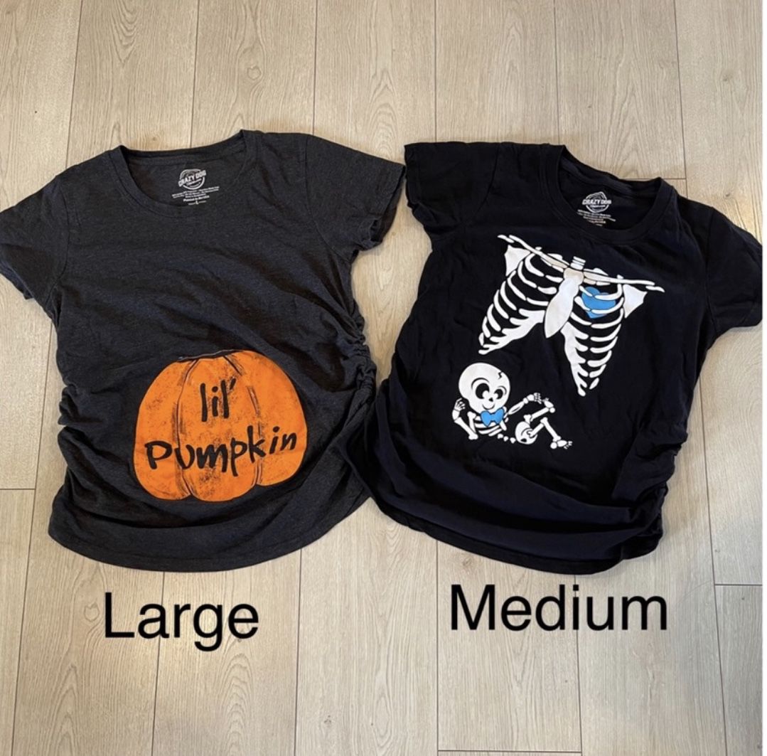 Maternity Baby Boy Skeleton & Lil Pumpkin Shirts