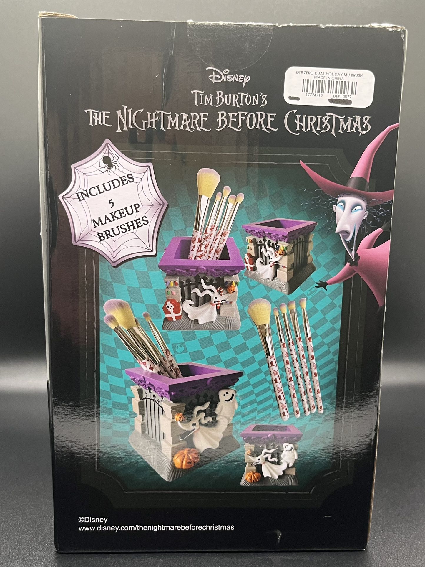 Disney's The Nightmare Before Christmas Zero Makeup Brush Set & Holder NWT
