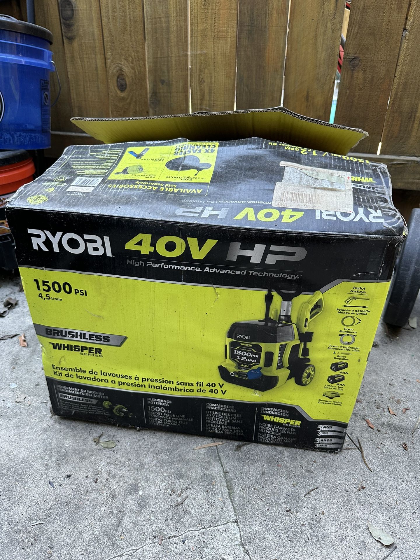 RYOBI 40V Cordless Power Washer Kit 1500 PSI With Batteries RY40PW15