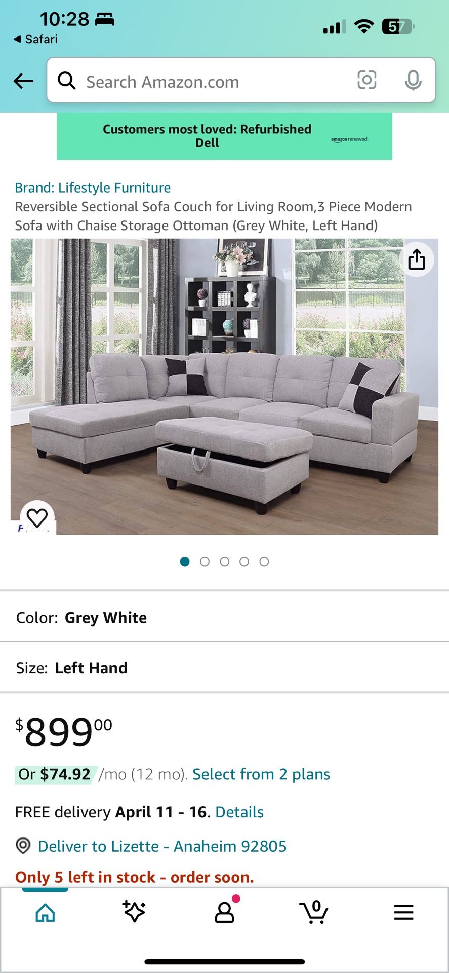 Grey Sectional Couch