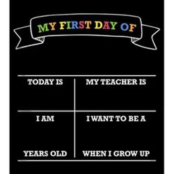 Double-Side First & Last Day of School Sign Reversible Chalkboard Signs Erasable Back to School Board for Preschool Family Chalk Message Board