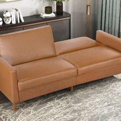 Carly caramel futon sofa