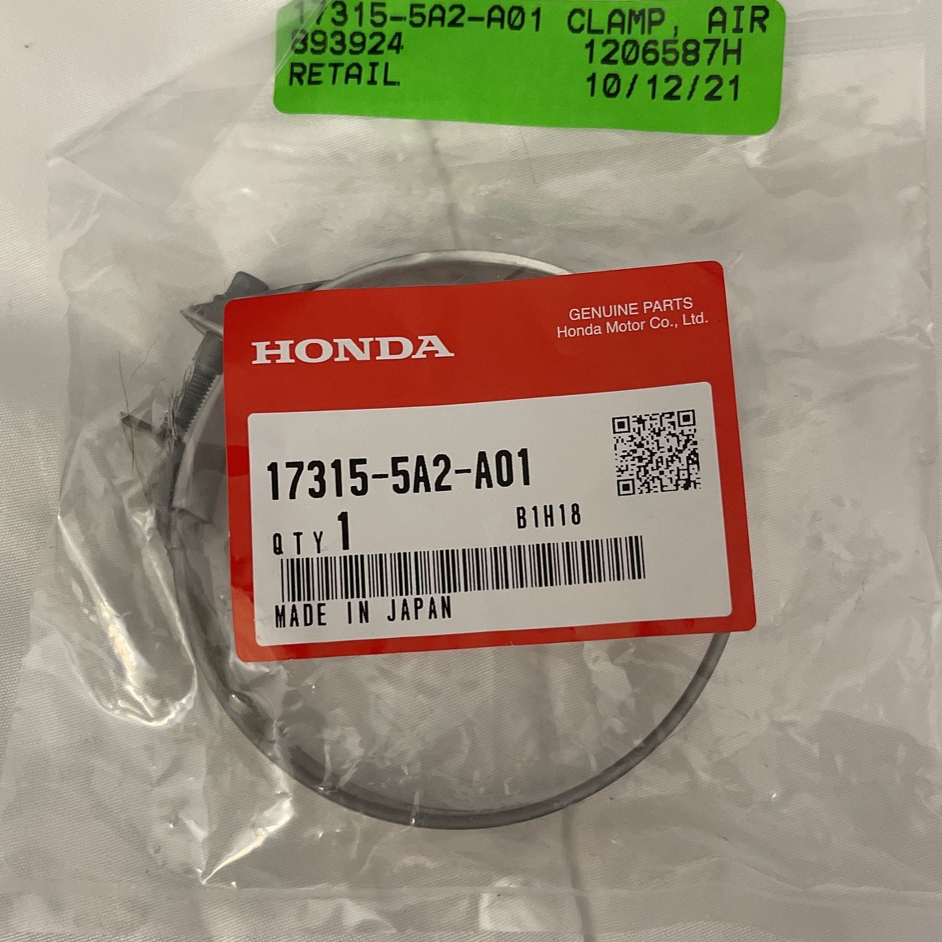 Honda Clamp 17315-5a2-A01