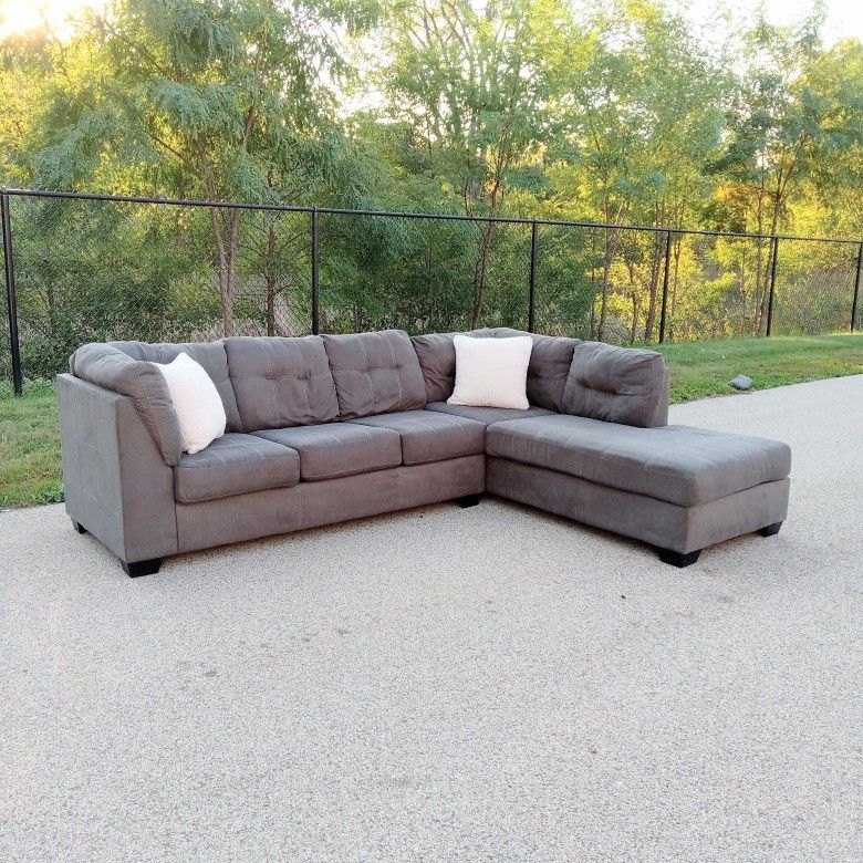 Ashley Furniture Gray Sectional Couch - Free Delivery Today