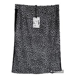 41 Hawthorn Nemma Knit Pencil Skirt Dark Gray Black Leopard Print Sz M NWT
