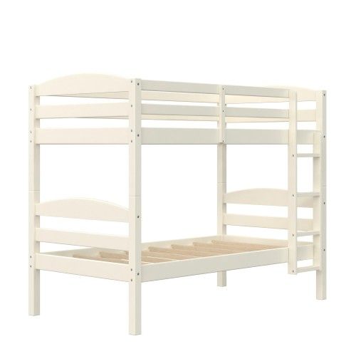 New Leighton Wood Convertable Twin Over Twin Bunk Bed, White, Light Cherry Or Black.