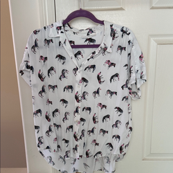 Jane and Delancey Zebra Button Down Shirt