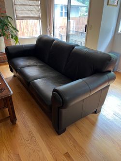 Black leather couch