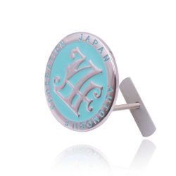 Brand New Universal Japan Automobile Federation JAF METAL Teal Emblem Badge Cars Front Grille