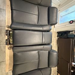 2009-20013 Infiniti G37 Sedan Rear Upper Seat Set Black Leather 