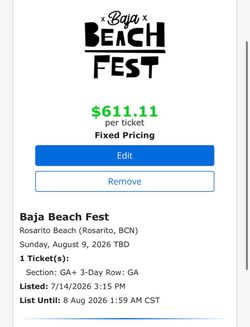 Baja Beach Fest 2026 GA+ 3-Day Ticket