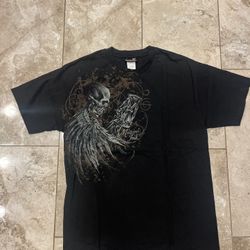 Mens Miami Ink Skull/hourglass shirt size Large