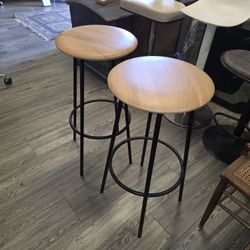 Bar Height Stools Wood With Steel Base