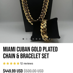 18k cuban Chain and 14k cuban bracelet