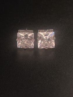 Men’s Square Silver Earrings